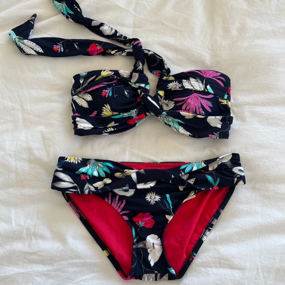 Seafolly Anthropologie Bikini Set Bandeau style